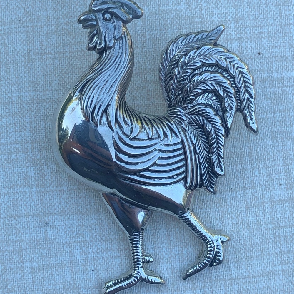 Vintage Rare Beautiful Signed Chicken /Rooster Pin~Brooch